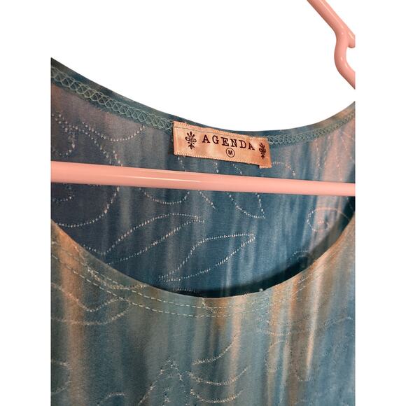 Agenda Floral Stretchy Lightweight Top Women’s Medium Casual Blouse - Picture 2 of 5